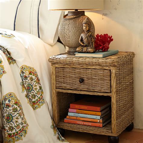 We all have had our wicker bedroom furniture. Kubu Rattan Nightstand Natural | White wicker furniture ...