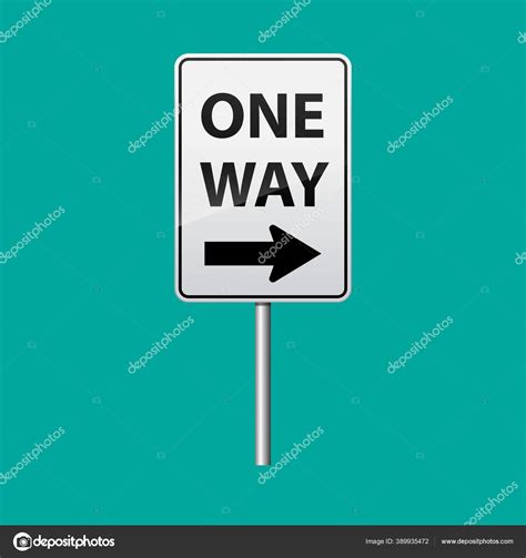 One Way Sign Isolated Background Vector Illustration Stock Vector Image