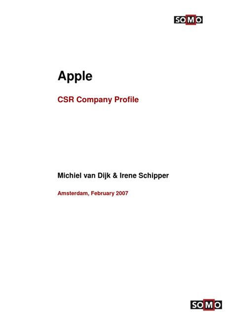 Apple Csr Company Overview Macintosh Apple Inc