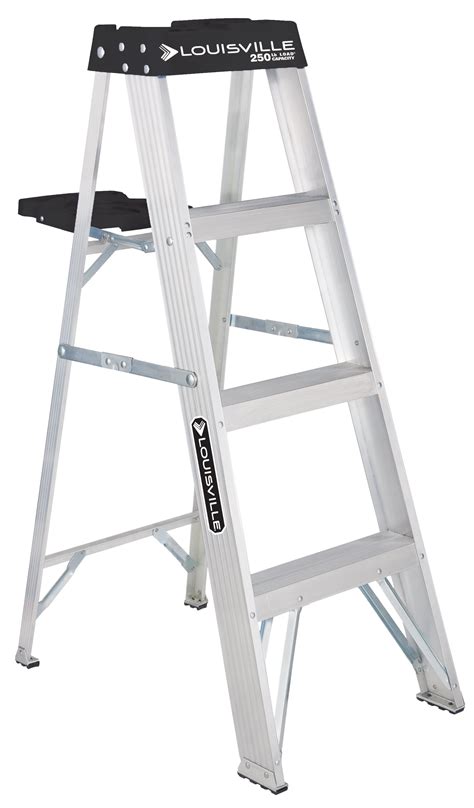 Louisville Ladder 4 Aluminum Step Ladder 250 Lb Capacity W 2112 04s
