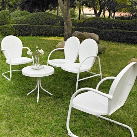 Crosley Furniture Griffith 4 Piece Metal Outdoor Conversation Seating