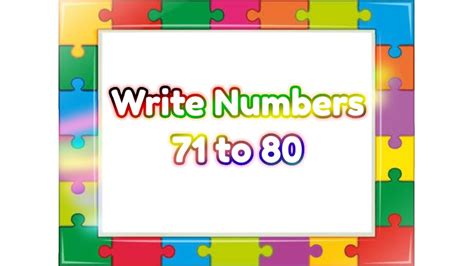 How To Write Numbers 71 80 Write Numbers For Kids 71 To 80 Counting