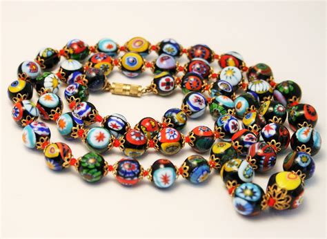 Vintage Venetian Glass Bead Necklace Murano Glass Beads