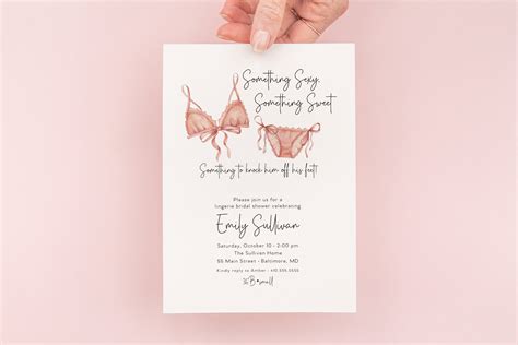 Modern Lingerie Bridal Shower Invitation Panty Party Lingerie Party