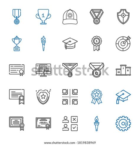 Achievement Icons Set Collection Achievement Options Stock Vector