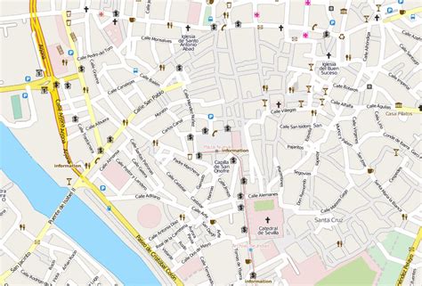 Der flughafen von sevilla svq liegt. Sevilla-Stadtplan mit Satellitenbild und Hotels von Spanien
