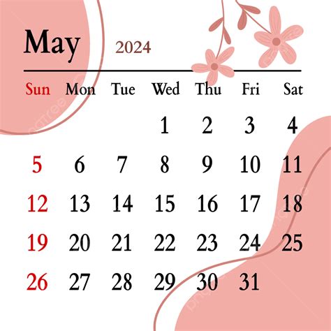 Diseño Minimalista Del Calendario Mayo 2024 Png Mayo 2024 Mayo