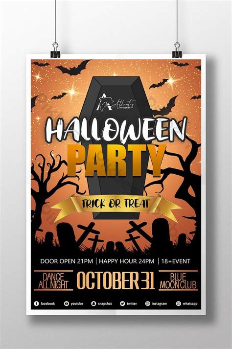 Halloween Event Invitation Poster Psd Free Download Pikbest