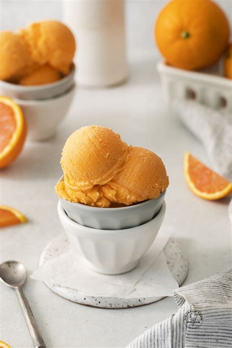 Orange Sherbet Ice Cream From Scratch
