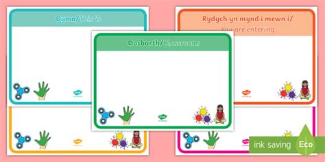 Classroom Welcome Signs A4 Display Poster Englishwelsh