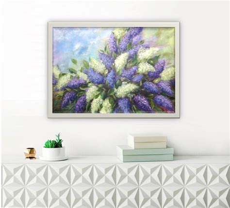 Flowers Painting Lilac Acrylic Painting Lilac Wall Art Floral Etsy