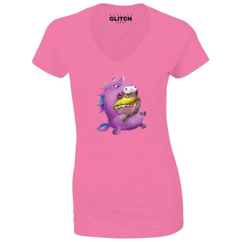 Light Pink X Large Reality Glitch Unicorn Frog Suit Womens T Shirt