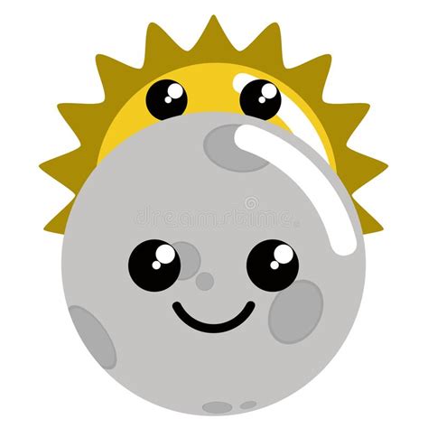 Icono Feliz Del Tiempo De La Luna Y Del Sol Ilustración Del Vector