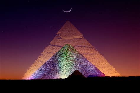 Pyramid Of Giza Night View At Giza Egypt Museum