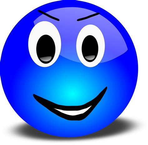 Free 3d Grinning Blue Smiley Face Clipart Illustration By Picsburg