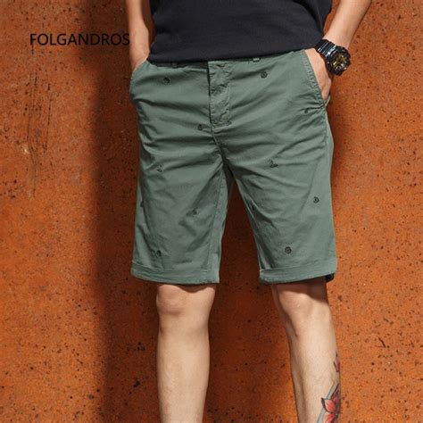 Solid Color Embroidery Shorts Men 2018 Summer Shorts Plus Size Slim