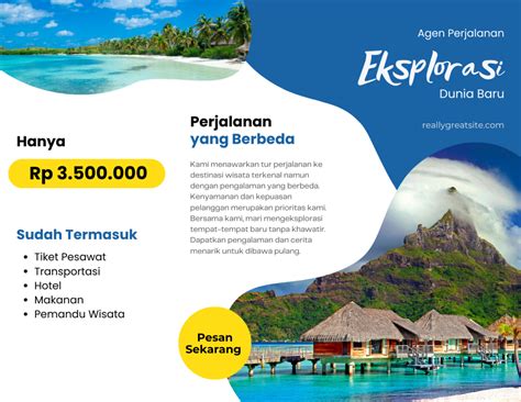 Contoh Pamflet Tempat Wisata Beserta Templatenya Indonesia Itu Indah