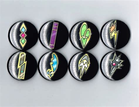Pokemon Gym Trainer Badges Unova League One Inch Pin By Ephelant