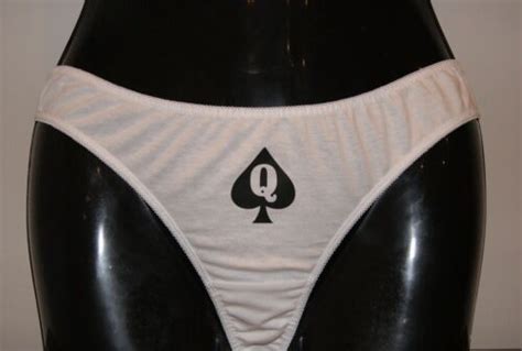 Queen Of Spades Hotwife Sexy Thong Underwear Bbc Cuckold White