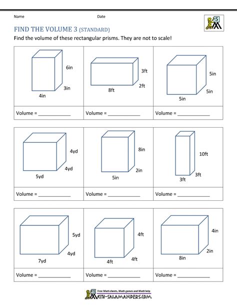 Volume Worksheets For 5th Graders