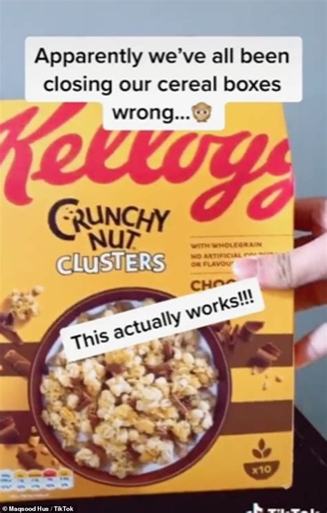 Woman Reveals Weve All Been Sealing Cereal Boxes Wrong Daily Mail Online