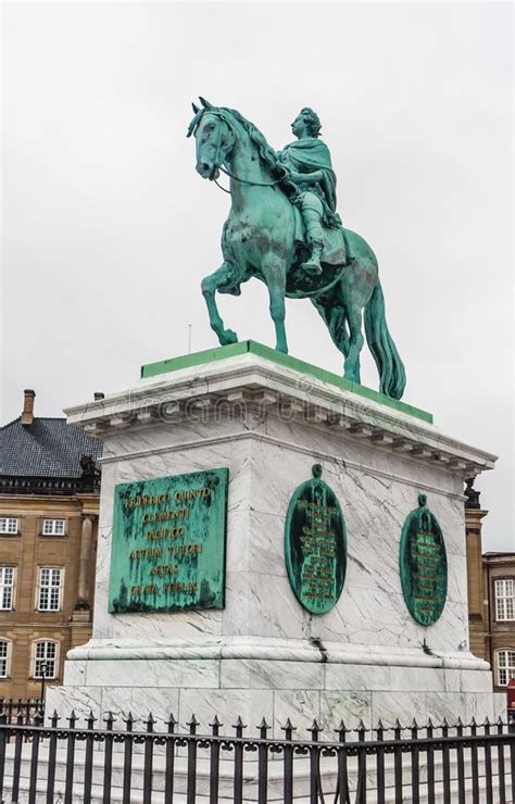 View Of Equestrian Statue Of Frederik V Copenhagen Denmark Stock