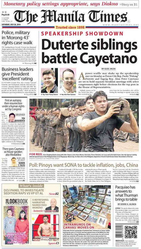 Today’s Front Page July 20 2019 The Manila Times