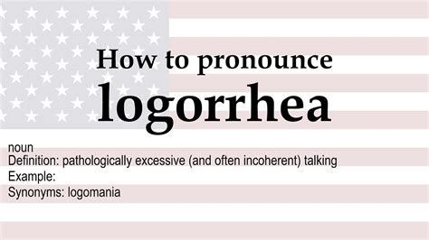 How To Pronounce Logorrhea Meaning Youtube