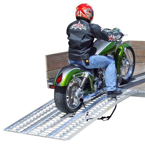 95 Full Width Motorcycle Ramp 3pc Arched 1500lb Aluminum Loading