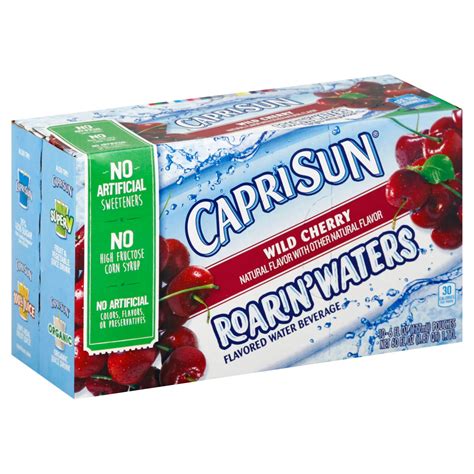 Capri Sun Roarin Waters Wild Cherry Flavored Water Beverage 6 Oz