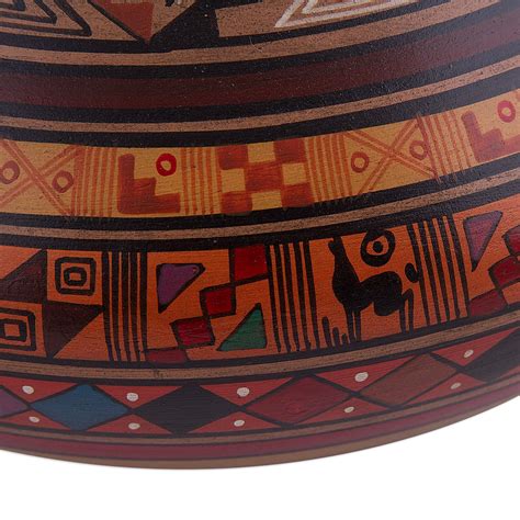 Unicef Market Traditional Inca Ceramic Decorative Vase Crafted In