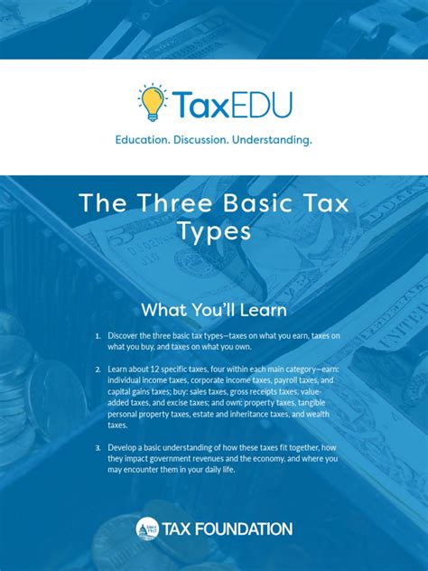 Taxedu Primer The Three Basic Tax Types Pdf Taxes Payroll Tax