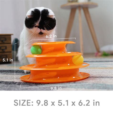 Pxyz Interactive Cat Toys Track Interactive 3level Tower Ball And Track Cats Toys Kitty Cat