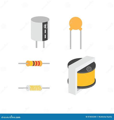 Componentes Electrónicos Vector De Iconos Ilustración Del Vector