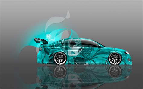 Free Download Jdm Tuning Side Anime Girl Aerography Car Azure Neon Effects K X