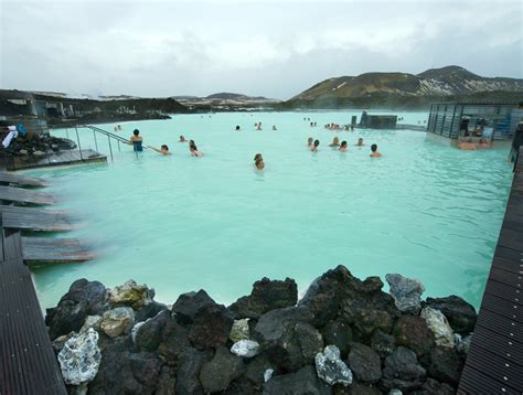 Icelands Blue Lagoon Spa Bubbles With Nutrient Rich Geothermal Runoff
