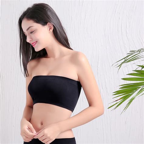 3 Colors Fashion Strapless Girls Tube Tops Seamless Elastic Crop Top Sexy For Women One Piece