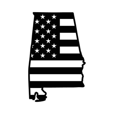 Alabama Usa Flag State Outline Vector Eps Dxf Svg Png Etsy