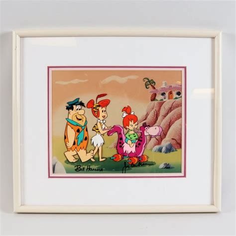 Bill Hanna And Joe Barbera Signed Animation Cel The Flintstones Coa Jsa