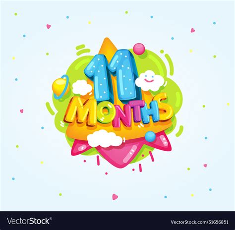 11 Months Baby Royalty Free Vector Image Vectorstock