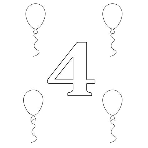 Number 4 Coloring Page For Toddlers Preschool Coloring Pages