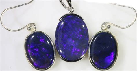 Rare Electric Blue Black Opal Electric Blue Set Sb 531 In 2022 Opal