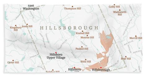 Nh Hillsborough Hillsborough Vector Road Map Beach Sheet By Frank