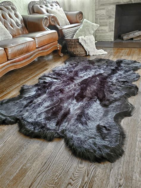 Luxury Faux Fur Sheepskin Soft Area Rug 4 Ft X 6 Ft With Thick Pile