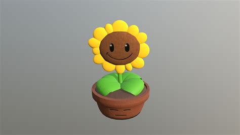 Pvz Sunflower In A Pot Download Free 3d Model By Gamertturtle