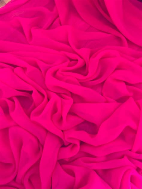 1 Mtr Hot Pink Dress Chiffon Fabric45 Wide Etsy