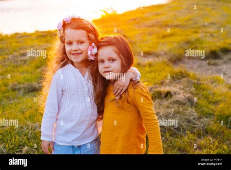 Two Pretty Young Girls Stock Photo Alamy