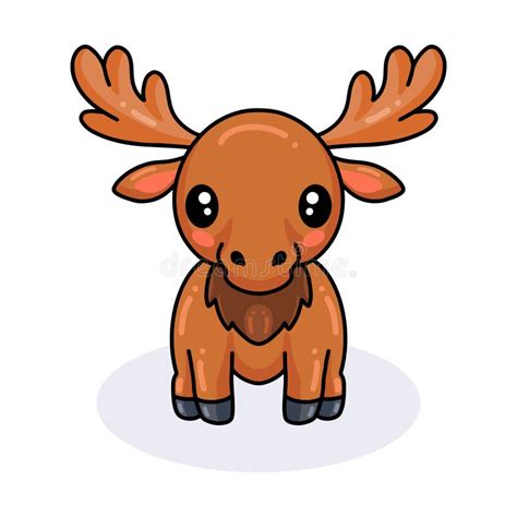 Cute Little Moose Cartoon Posing Stock Vector Illustration Of Buck
