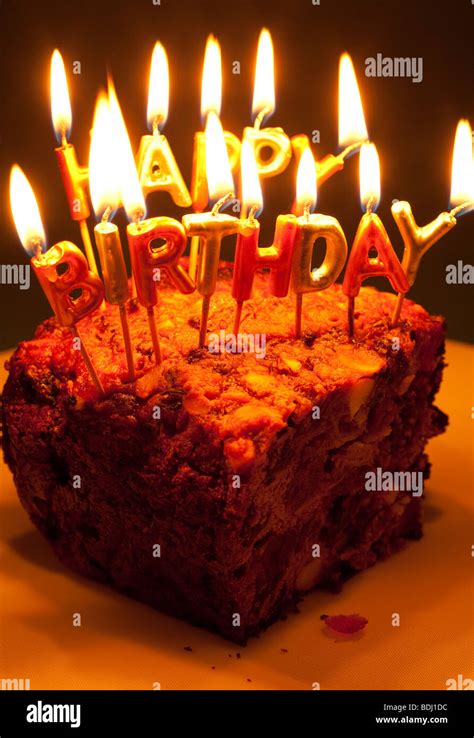 Birthday Cake With Candles Stock Photo Alamy