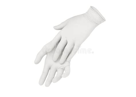 Two White Surgical Medical Gloves Isolated On White Background With